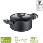 Berndes Kochtopf mit Glasdeckel b.green Alu Recycled Induction schwarz 20 cm