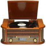 DENVER MRD-51 &ndash; Retro Musikcenter mit Plattenspieler, DAB+, Kassette, CD & USB