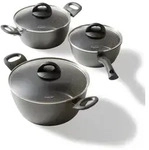 STONELINE&reg; CERAMIC Kochgeschirr-Set, 6-tlg. mit Glasdeckeln, Antihaftbeschichtung,