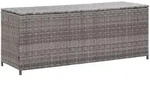 vidaXL Garten-Auflagenbox Grau 150x50x60 cm Poly Rattan