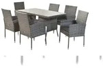 Merxx Gran Canaria Set 13tlg, 6 Sessel, 1 Tisch 140 x 80 cm, Stahl