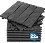 Casaria WPC Fliesen 22x Klassik Anthrazit