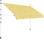 vidaXL Einziehbare Markise Handbetrieben 300 cm Orange/Wei&szlig; Gestreift