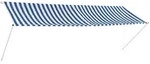 vidaXL Einziehbare Markise 350 x 150 cm Blau und Wei&szlig;