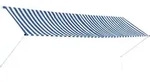 vidaXL Einziehbare Markise 400 x 150 cm Blau und Wei&szlig;
