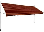 vidaXL Einziehbare Markise Handbetrieben 400 cm Orange und Braun