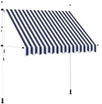 vidaXL Einziehbare Markise Handbetrieben 250 cm Blau/Wei&szlig; Gestreift