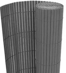 vidaXL Gartenzaun Doppelseitig PVC 90 x 500 cm Grau
