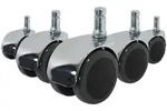 5x Design-Rollen ROLO LUX 11mm / 50mm B&uuml;ro-Stuhl-Rollen f&uuml;r Hartb&ouml;den Chrom...