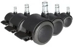 5x Hartbodenrollen mit Feststellbremse ROLO STOP 10mm / 50mm (5er Pack) hjh OFFICE