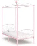 vidaXL Himmelbett-Gestell Rosa Metall 100 x 200 cm