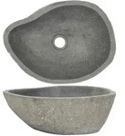 vidaXL Waschbecken Flussstein Oval (37-46)x(29-36) cm