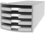 HAN Schubladen-Set PS (Polystyrol) Hellgrau 4 Sch&uuml;be 28 x 36,7 x 23,5 cm DIN A4