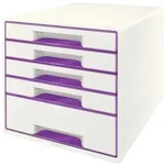 LEITZ Schubladenbox WOW Cube 5 geschlossene Schubladen, 1 hohe, 4 flache,