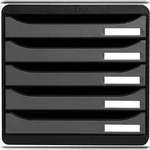 Exacompta 309738D 1x BIG-BOX PLUS Schubladenbox, 5 offene Laden - Silber