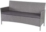 Mendler 3-Sitzer Poly-Rattan Gartenbank Halden, Sitzbank ~ grau, Kissen anthrazit