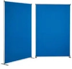 magnetoplan Raumteiler Textil, blau, mit Aluminiumrahmen