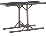 vidaXL Gartentisch Braun 110&times;53&times;72 cm Glas und Poly Rattan