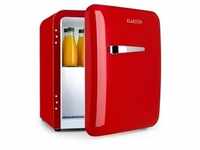 Klarstein Audrey Mini 2in1 Kühlschrank EEC F Gefrierfach LED Rot