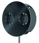 Bachmann Twist 2-fach Einbausteckdose (931.150) schwarz matt