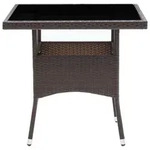 vidaXL Garten-Esstisch Braun Poly Rattan