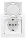 Chilitec Steckdose mit Klappdeckel IP44 Wei&szlig; 250V 16A