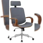 CLP B&uuml;rostuhl Dayton Kunstleder HBT: 118x70x70 cm walnuss grau