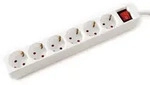 VALUE 6-fach Steckdosenleiste mit Schalter, wei&szlig;, 10 m