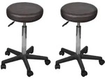vidaXL B&uuml;rohocker 2 Stk. Braun 35,5x84 cm Kunstleder