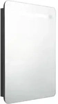 vidaXL LED-Bad-Spiegelschrank Schwarz 60x11x80 cm