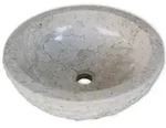 vidaXL Waschbecken Marmor 40 cm Creme