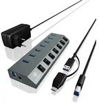 RaidSonic 60838 RaidSonic IB-HUB1701-C3 7 port USB 3.0 Type-A Hub