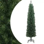 vidaXL Schlanker K&uuml;nstlicher Weihnachtsbaum mit St&auml;nder Gr&uuml;n 210cm PVC