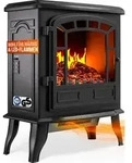 MONZANA&reg; Elektro-Kamin mit Heizung und Kaminfeuer-Effekt 2000W schwarz