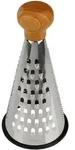 FACKELMANN Eco Reibe Nature konisch, K&uuml;chenreibe, 3 Reibfl&auml;chen, Buche, Edelstahl,