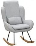 WOHNLING Schaukelstuhl CAPRI Relaxsessel Grau Schwingsessel Stoff Schwingstuhl