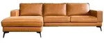 KAWOLA Sofa BLOOM Ecksofa Leder cognac Recamiere links