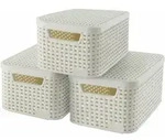 Curver Style Aufbewahrungsbox mit Deckel 3 Stk. S Wei&szlig; 240586