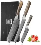 Zayiko Professional Series 3er Damastmesser-Set I 12-20 cm Klingen I...