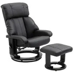 HOMCOM - Relaxsessel mit Fu&szlig;hocker - 76B x 80T x 102H cm - schwarz