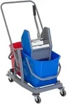 HOMCOM - Reinigungswagen - L73 &times; B45 &times; H92 cm - blau + rot
