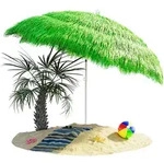Kingsleeve Sonnenschirm &Oslash; 160 cm UV Schutz 30+ Hawaii neigbar Gr&uuml;n