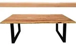SIT M&ouml;bel Baumkante-Esstisch 160x85 cm, 26 mm Platte Akazie natur, Gestell Stahl