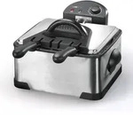 Clatronic FR 3195 Elektrische Doppelfritteuse, 4 L, Edelstahl, 2 kleine und 1 gro&szlig;er