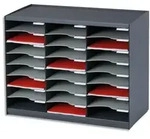 Paperflow Sortierstation aus Kunststoff 3 &times; 8 F&auml;cher DIN A4 in Anthrazit - 516-1037