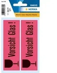 HERMA Hinweisetikett Vorsicht Glas 5739 39x118mm 10 St./Pack.