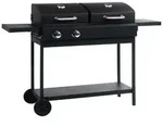 vidaXL Gas- und Holzkohle-Grill mit 2 Brennern