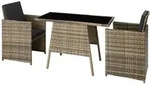 tectake Rattan Sitzgruppe Lausanne 2+1 Natur