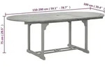 vidaXL Gartentisch Grau 200x100x74 cm Massivholz Akazie : Farbe - Grau