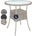CASARIA&reg; Polyrattan Balkontisch Beistelltisch &Oslash; 60cm Grau Beige